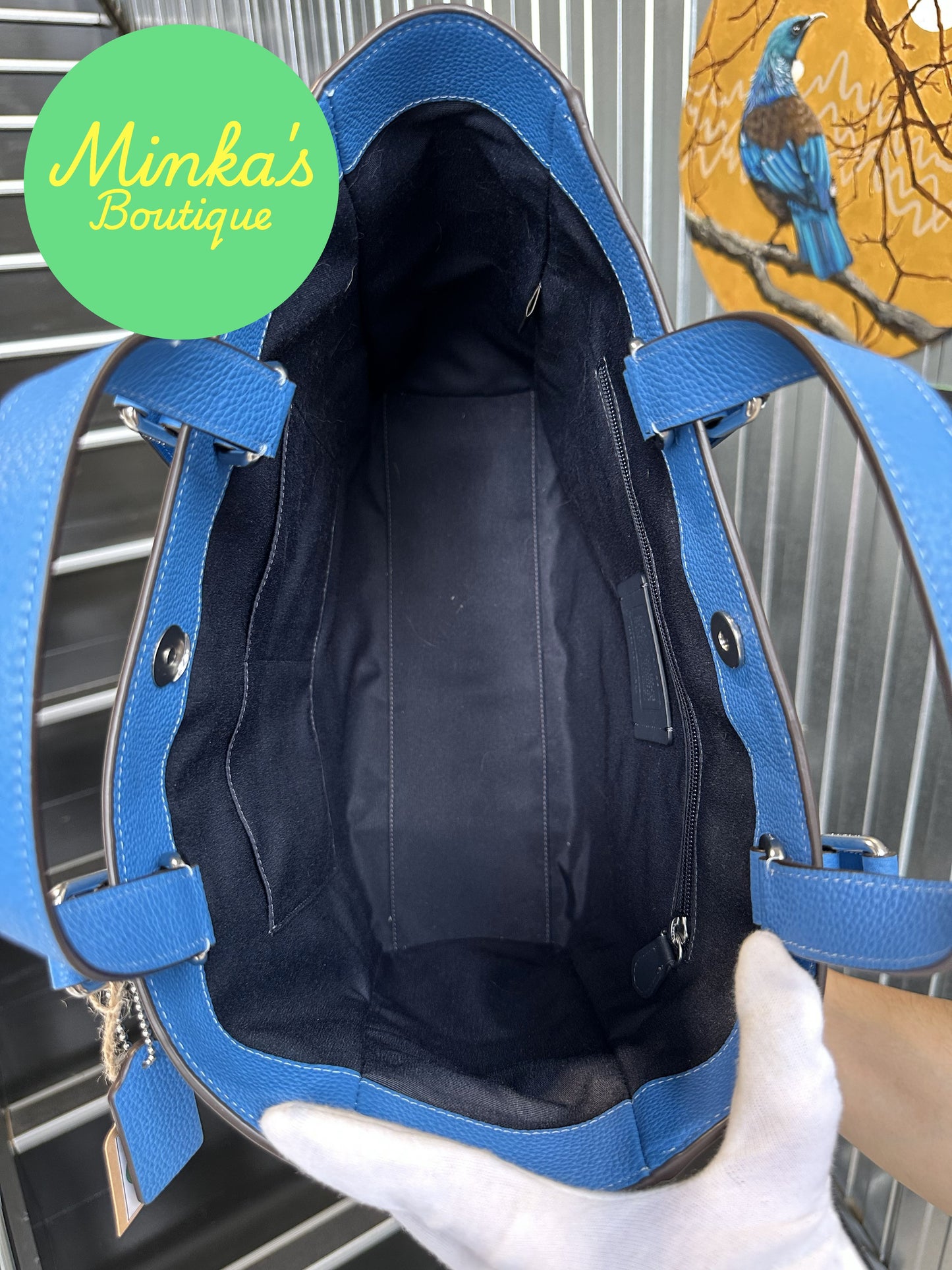 Coach Blue Leather Monogram