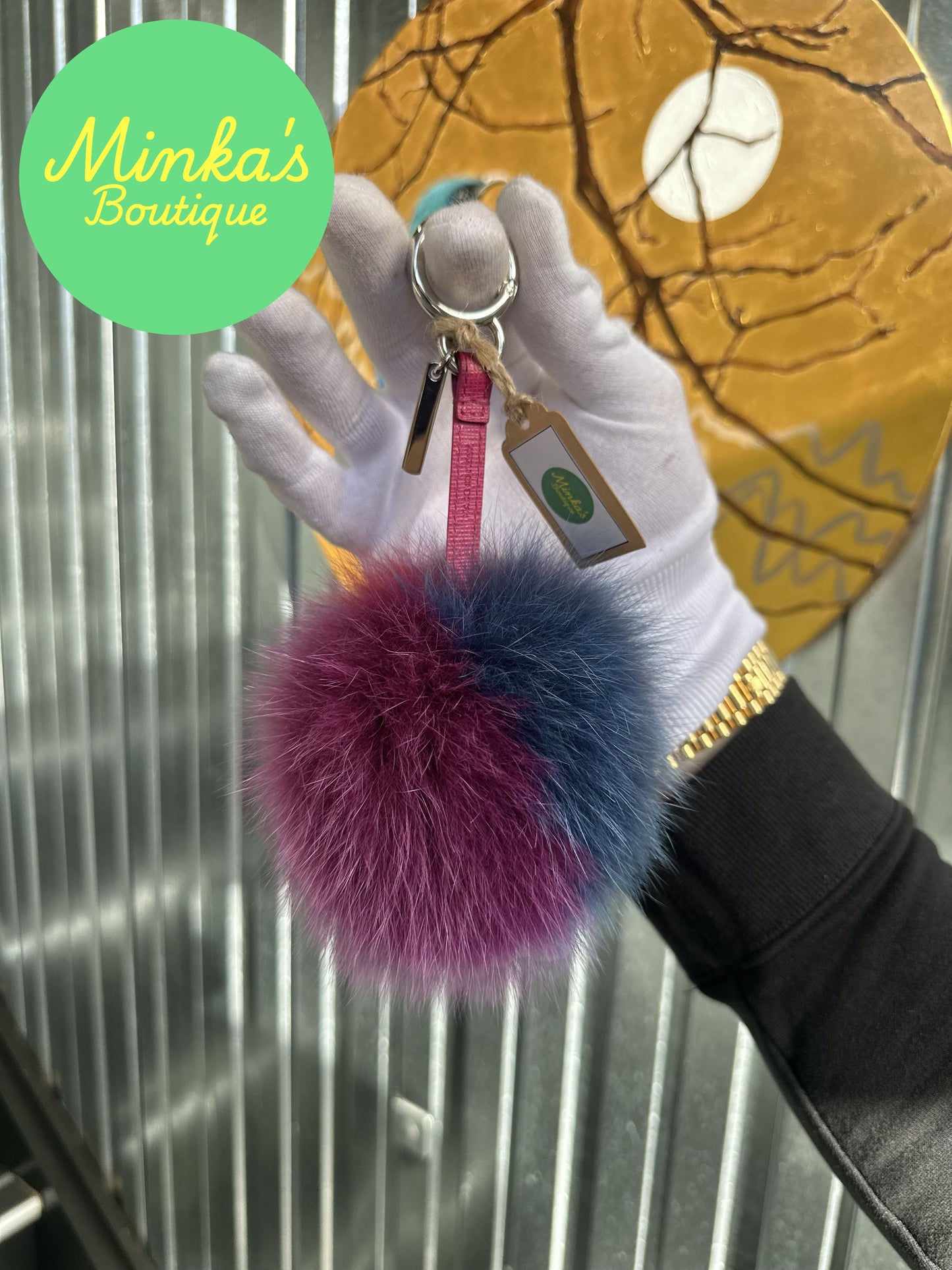 Fendi Fox Fur Pom Pom Key Charm