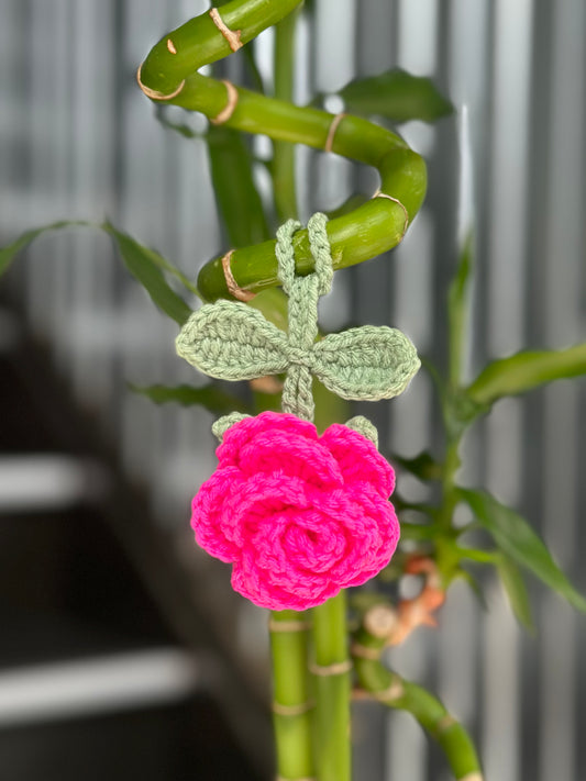 Rose Bag Charm - Various colours