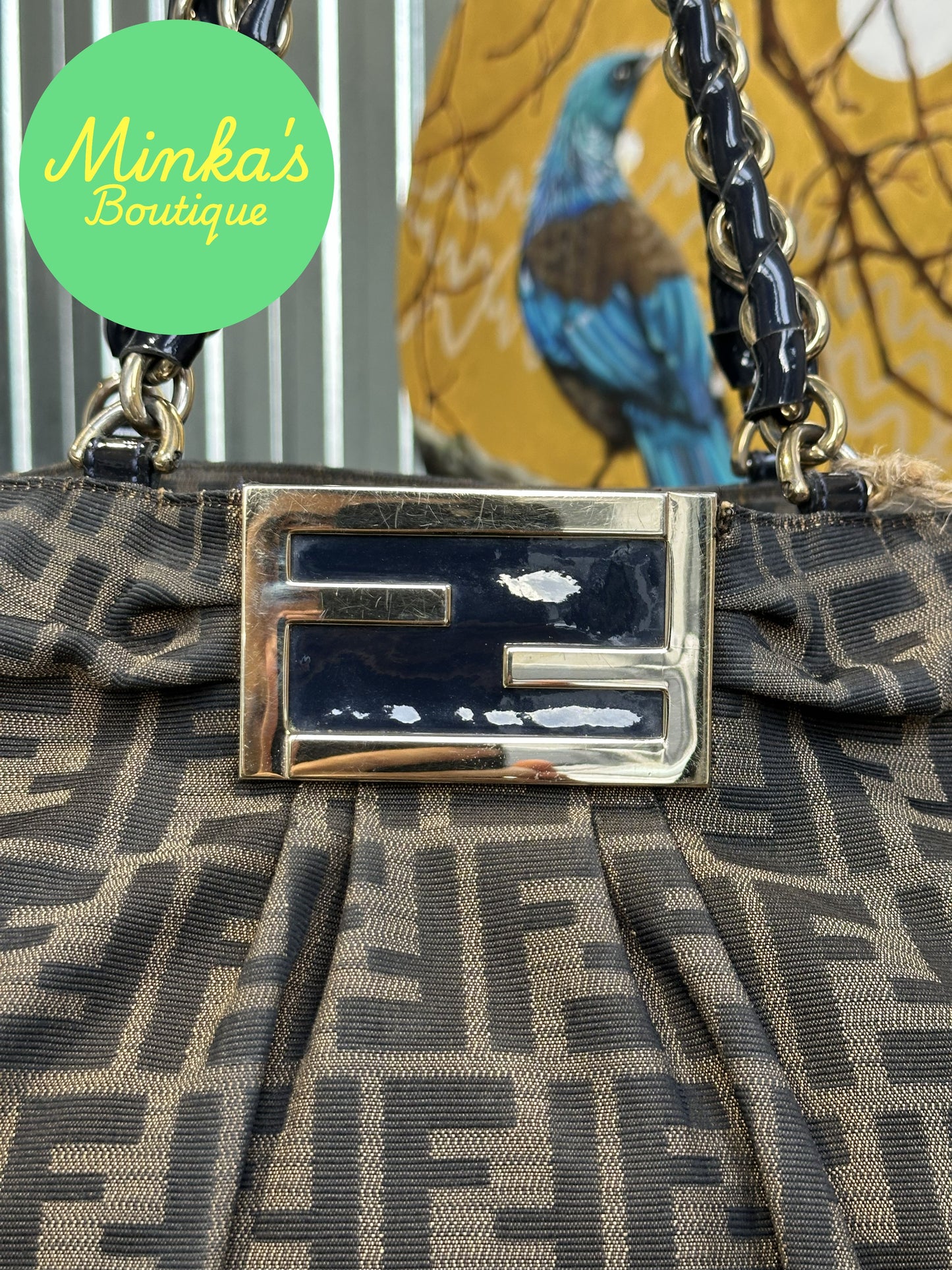Fendi Tobacco Zucca Print Canvas Large Mia