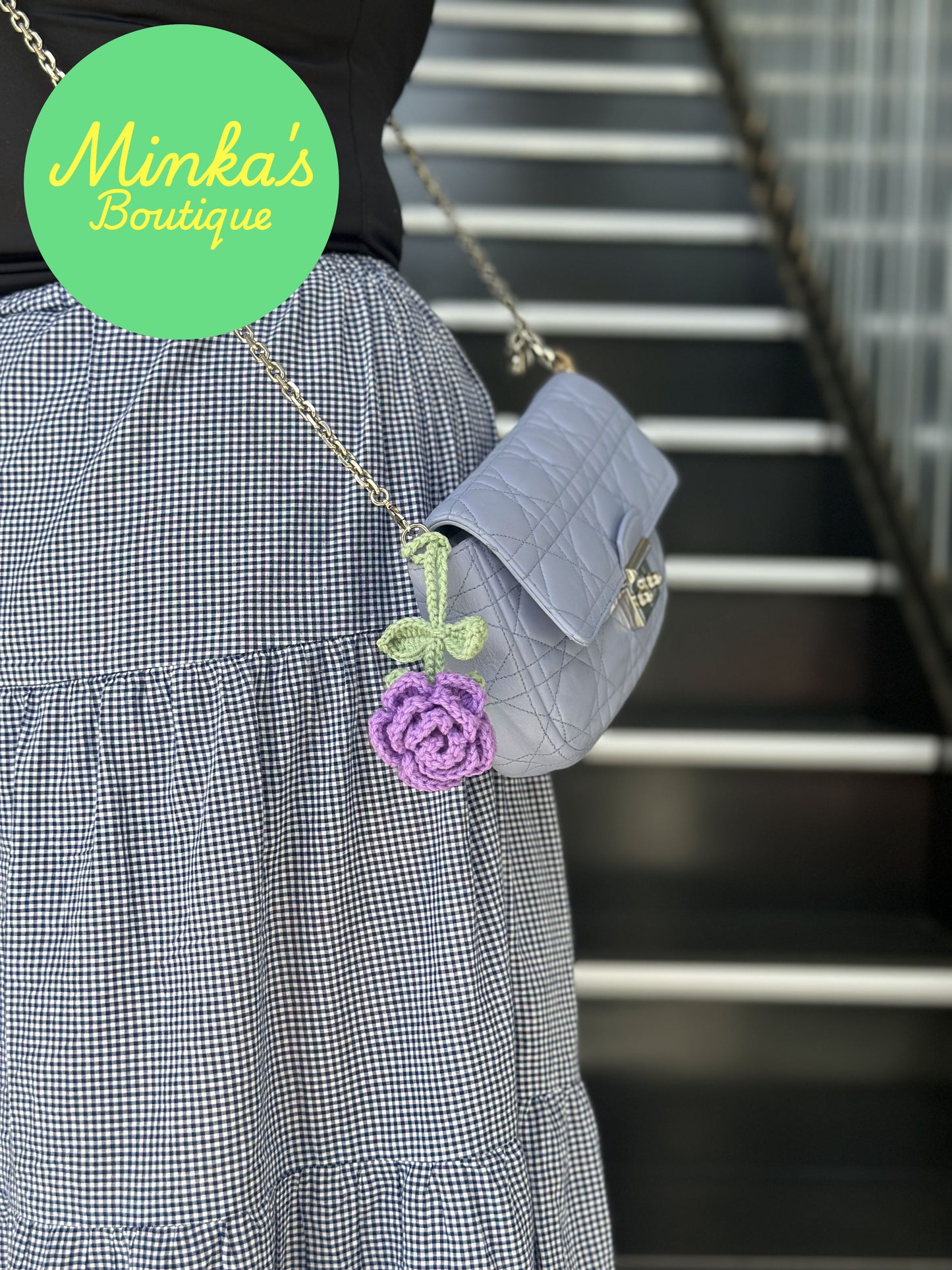 Rose Bag Charm - Various colours