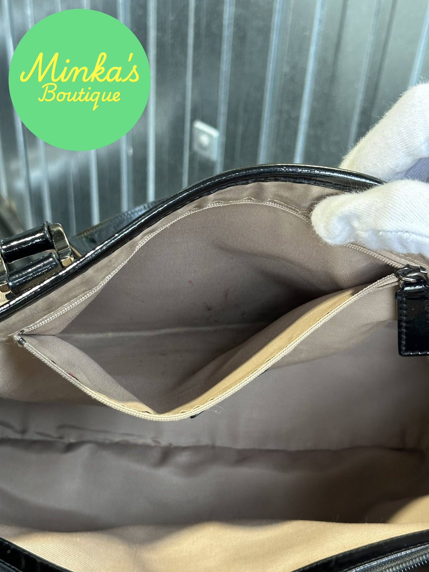 Burberry Nova Check Patent Emmy Tote