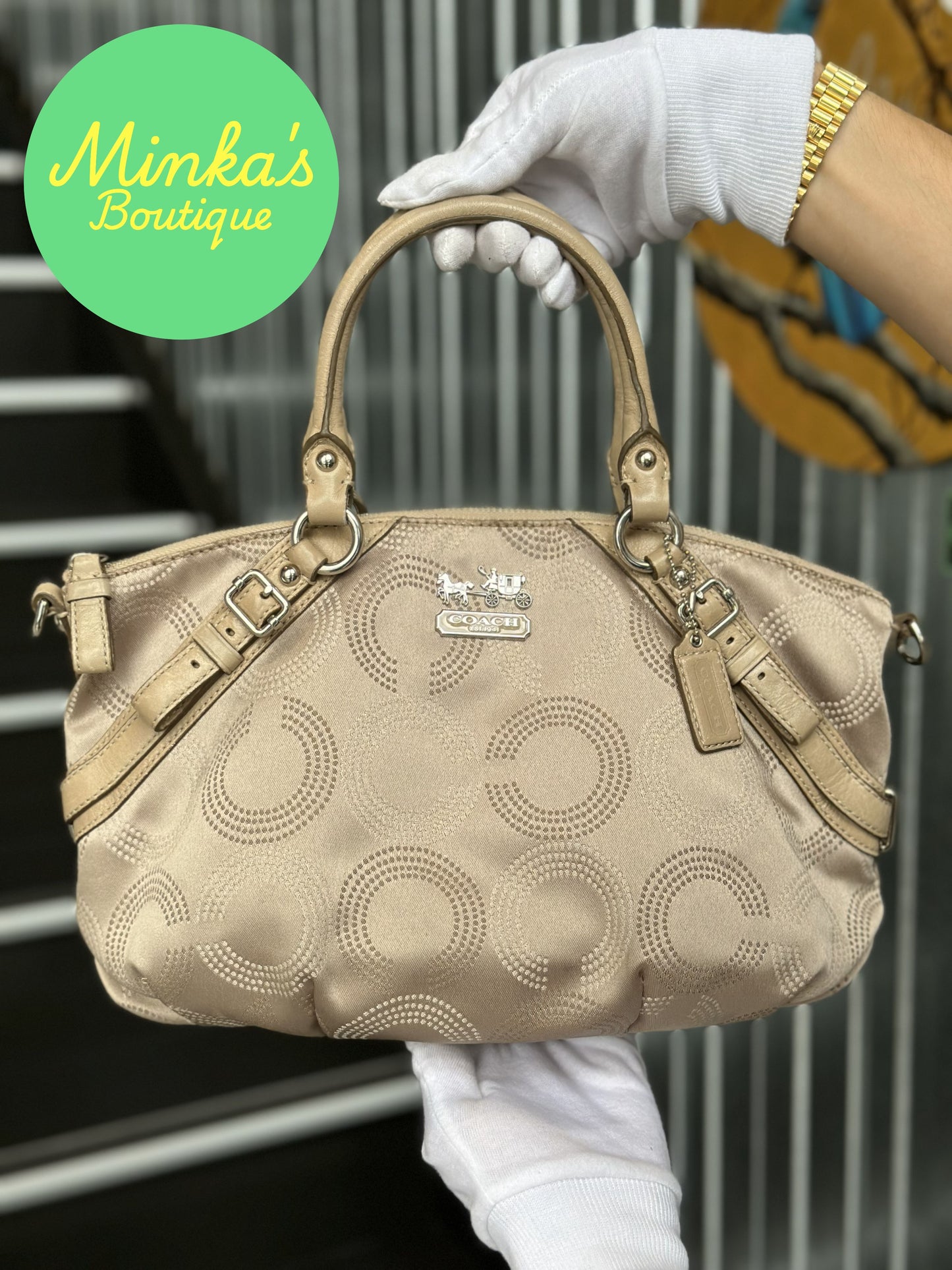 Coach Madison Dotted OP Art Sophia Satchel