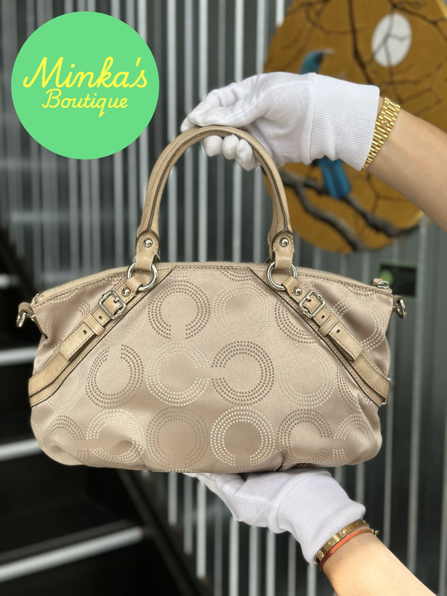 Coach Madison Dotted OP Art Sophia Satchel