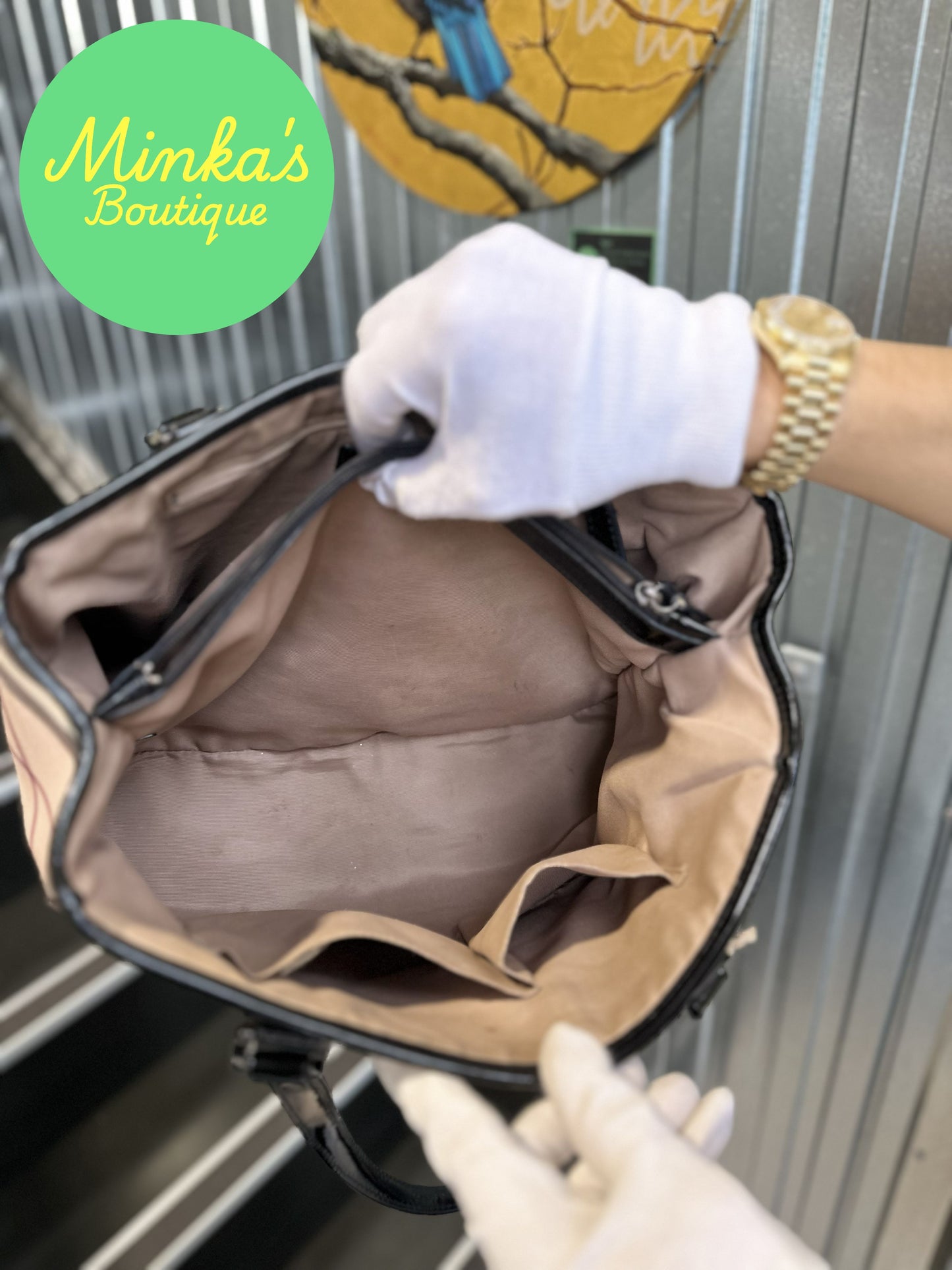 Burberry Nova Check Patent Emmy Tote