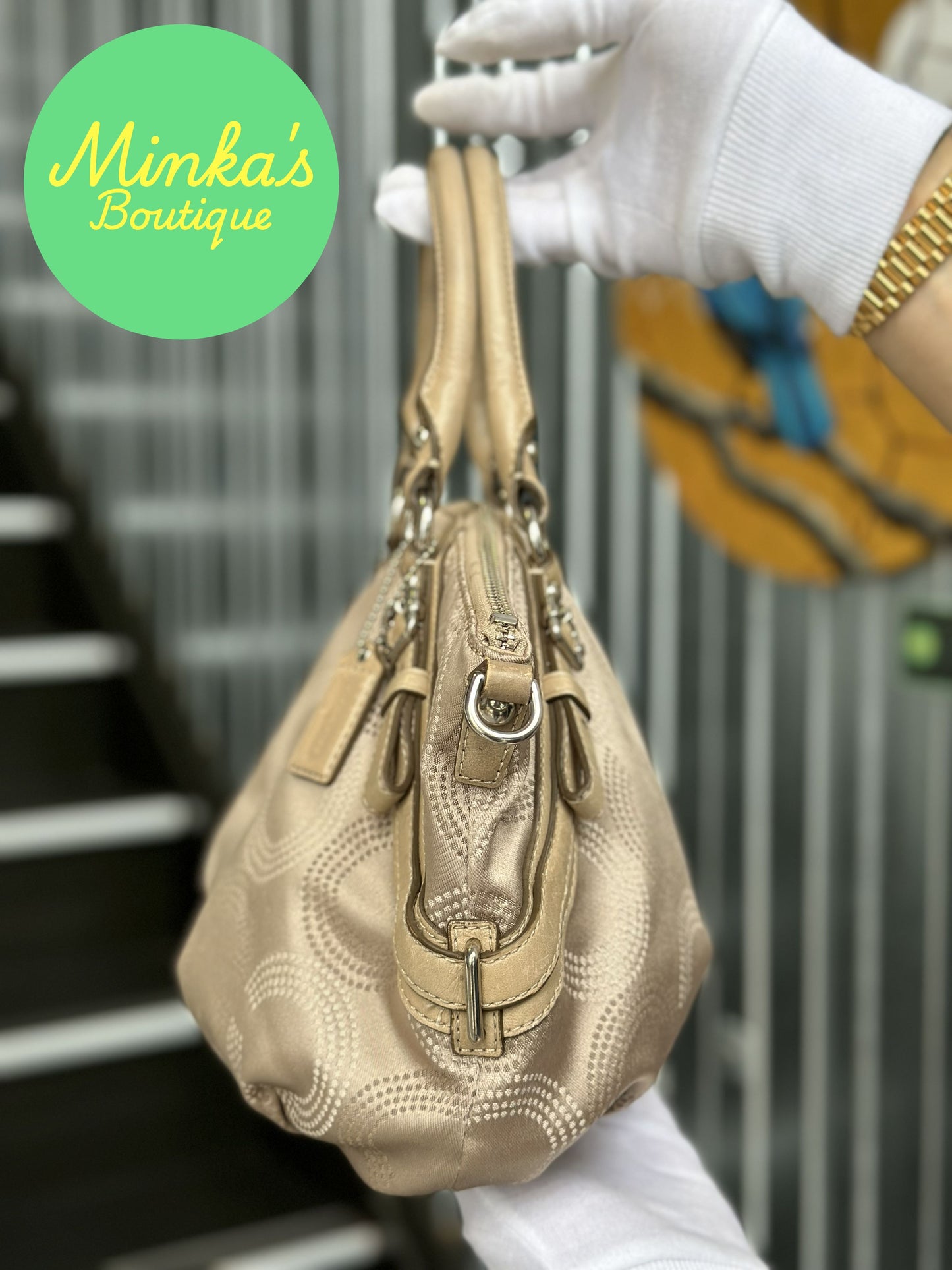 Coach Madison Dotted OP Art Sophia Satchel