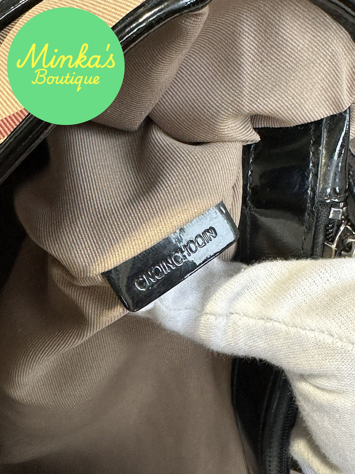 Burberry Nova Check Patent Emmy Tote