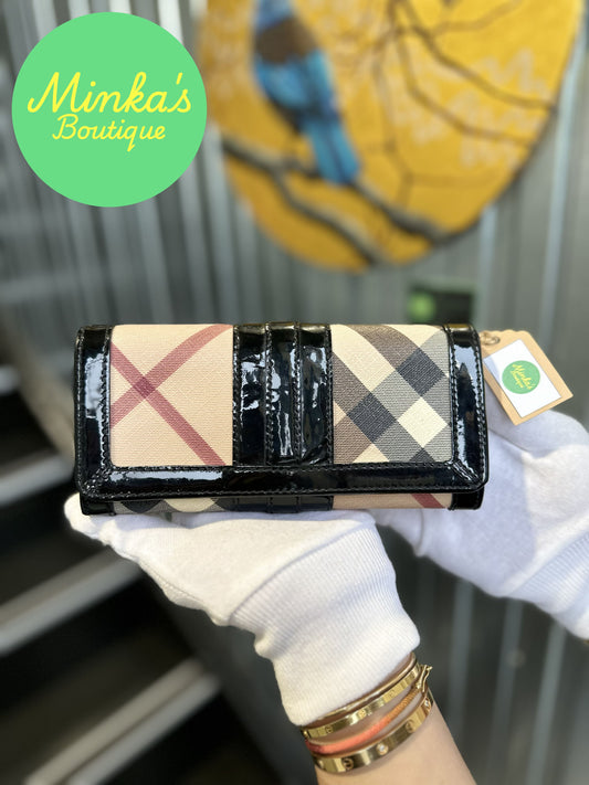 Burberry Nova Check Patent Wallet