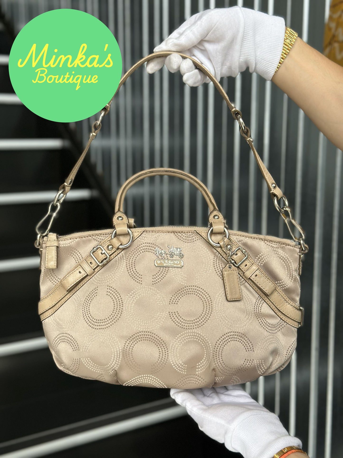 Coach Madison Dotted OP Art Sophia Satchel