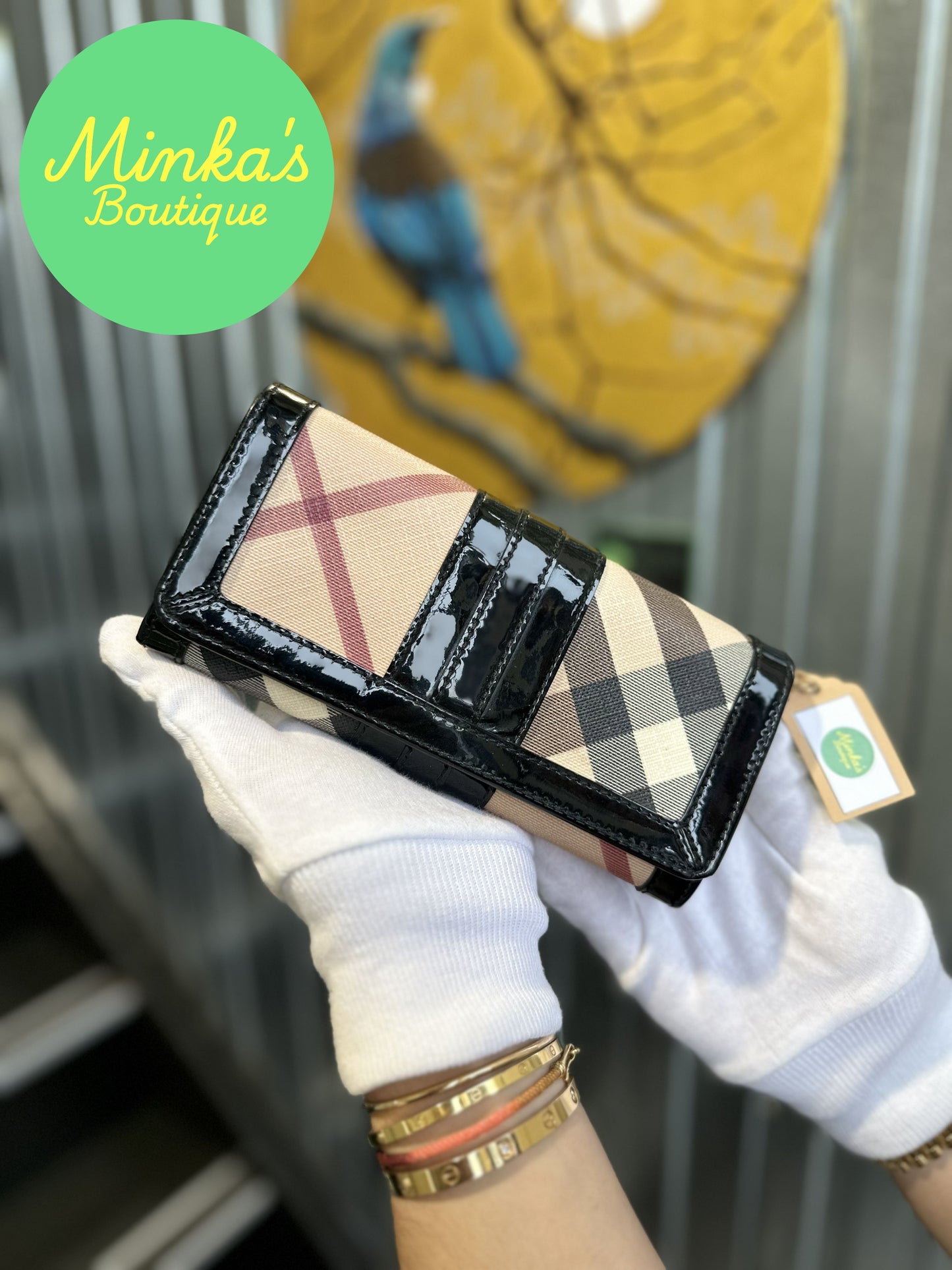 Burberry Nova Check Patent Wallet