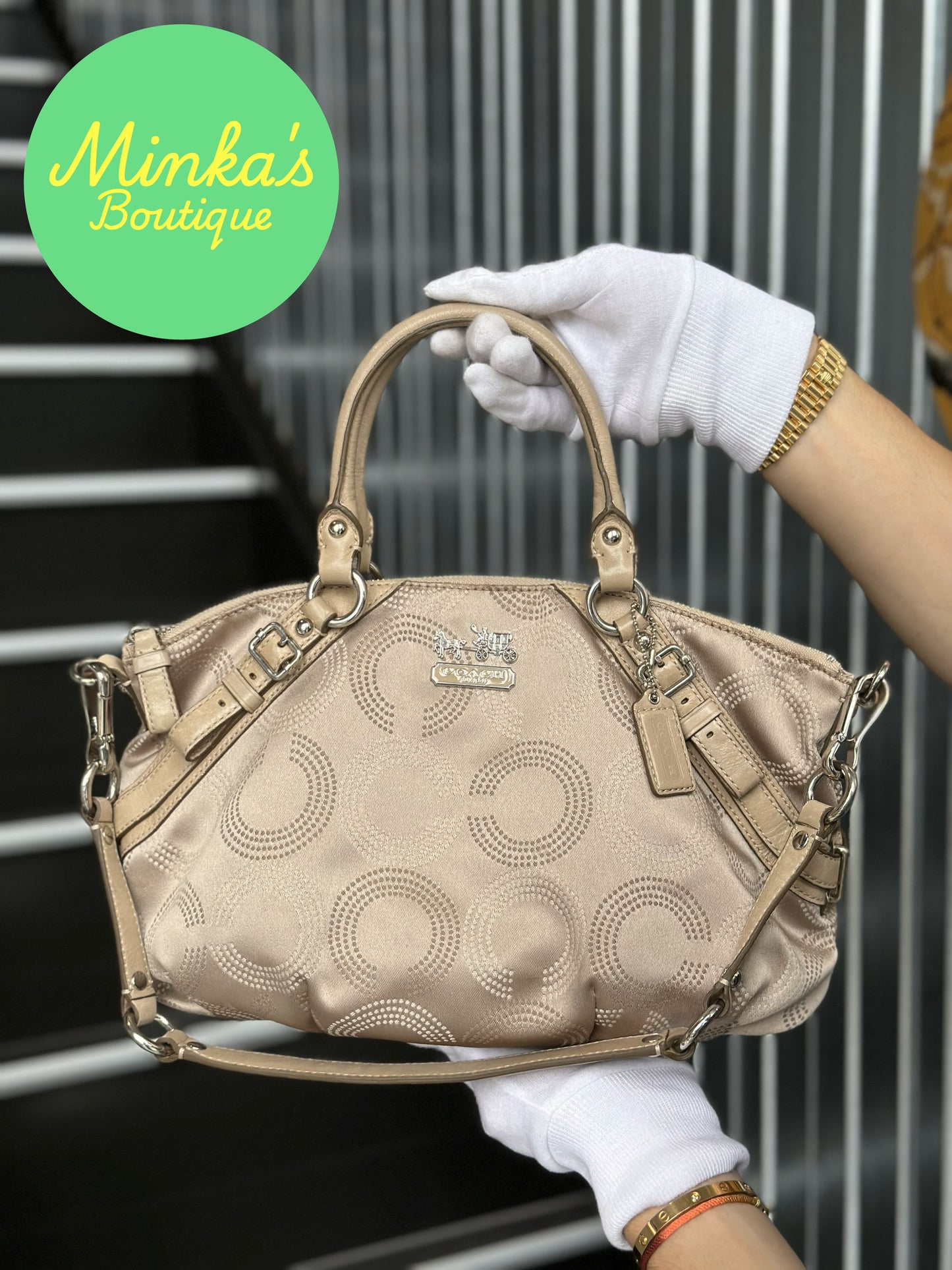 Coach Madison Dotted OP Art Sophia Satchel