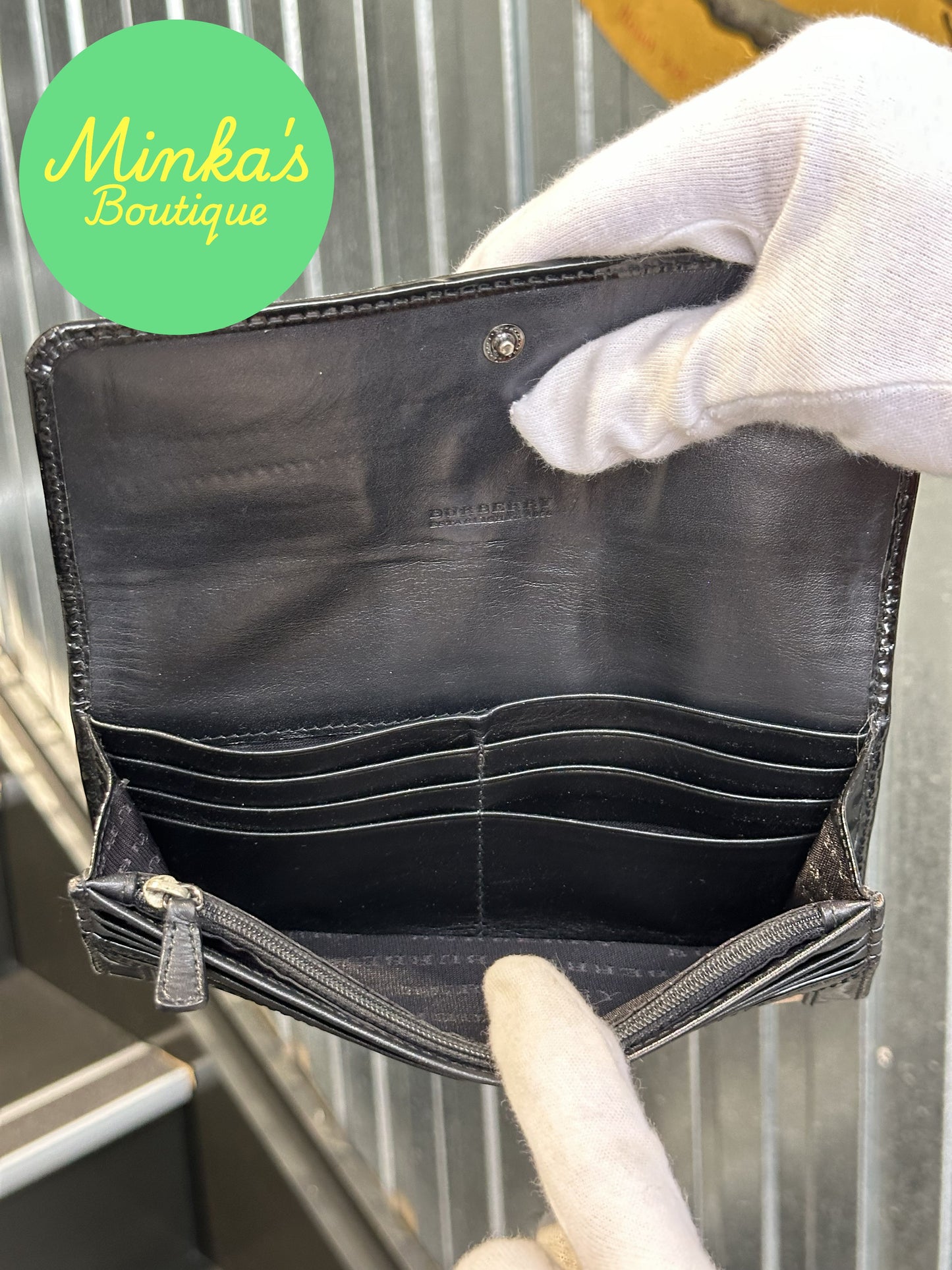 Burberry Nova Check Patent Wallet