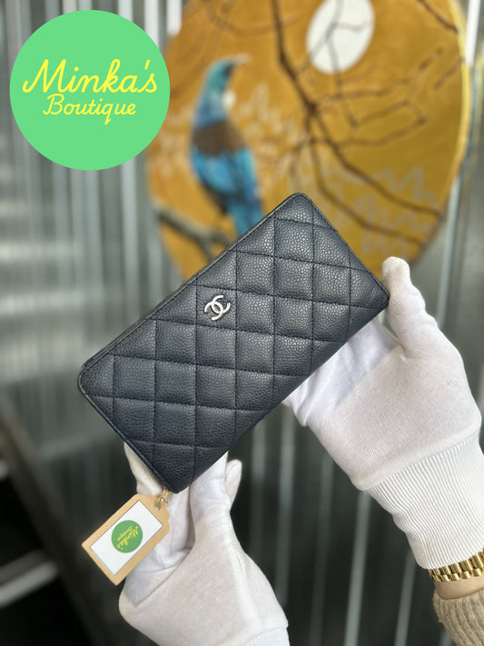 Chanel Quilted Caviar Long Wallet