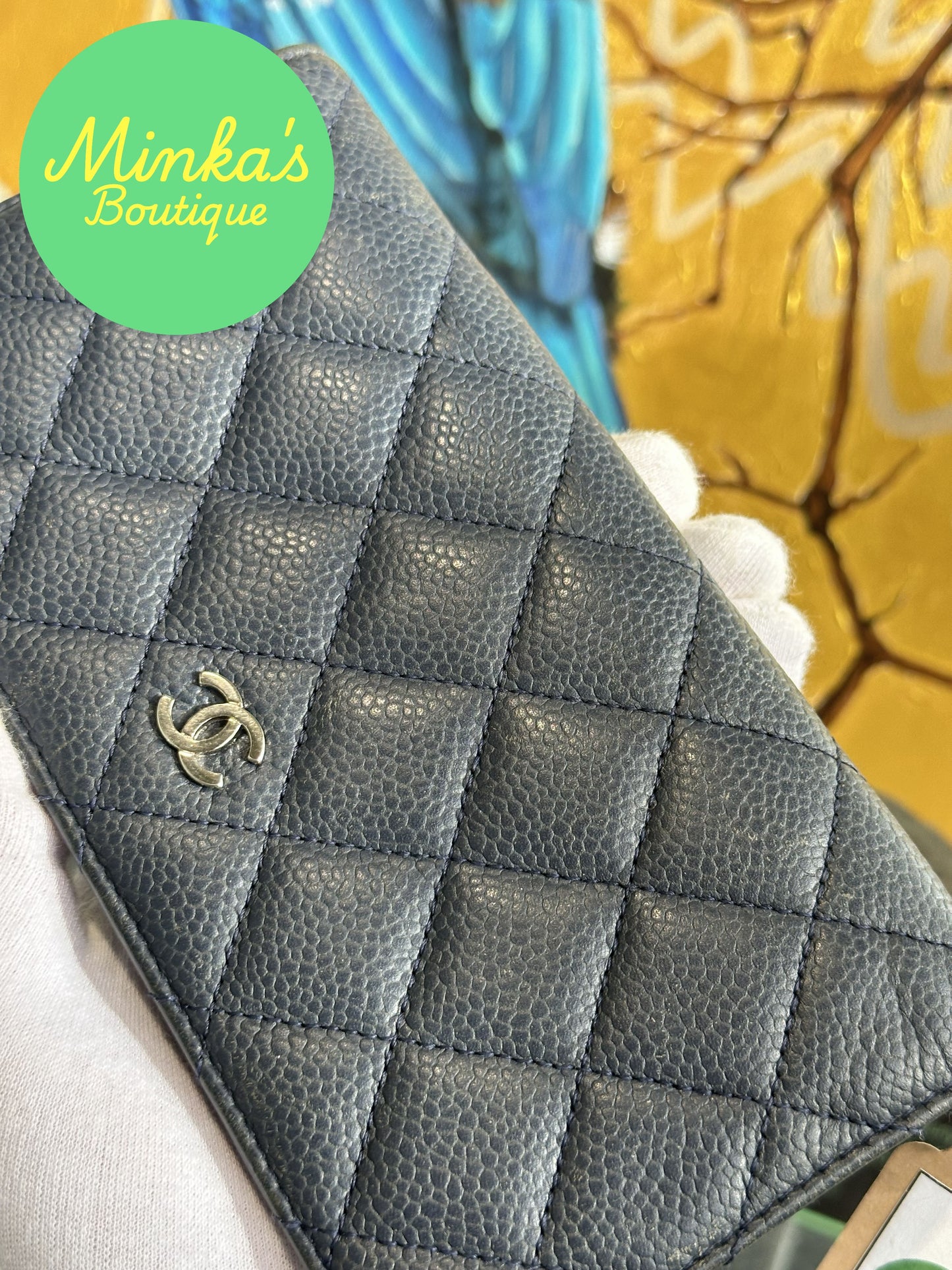 Chanel Quilted Caviar Long Wallet