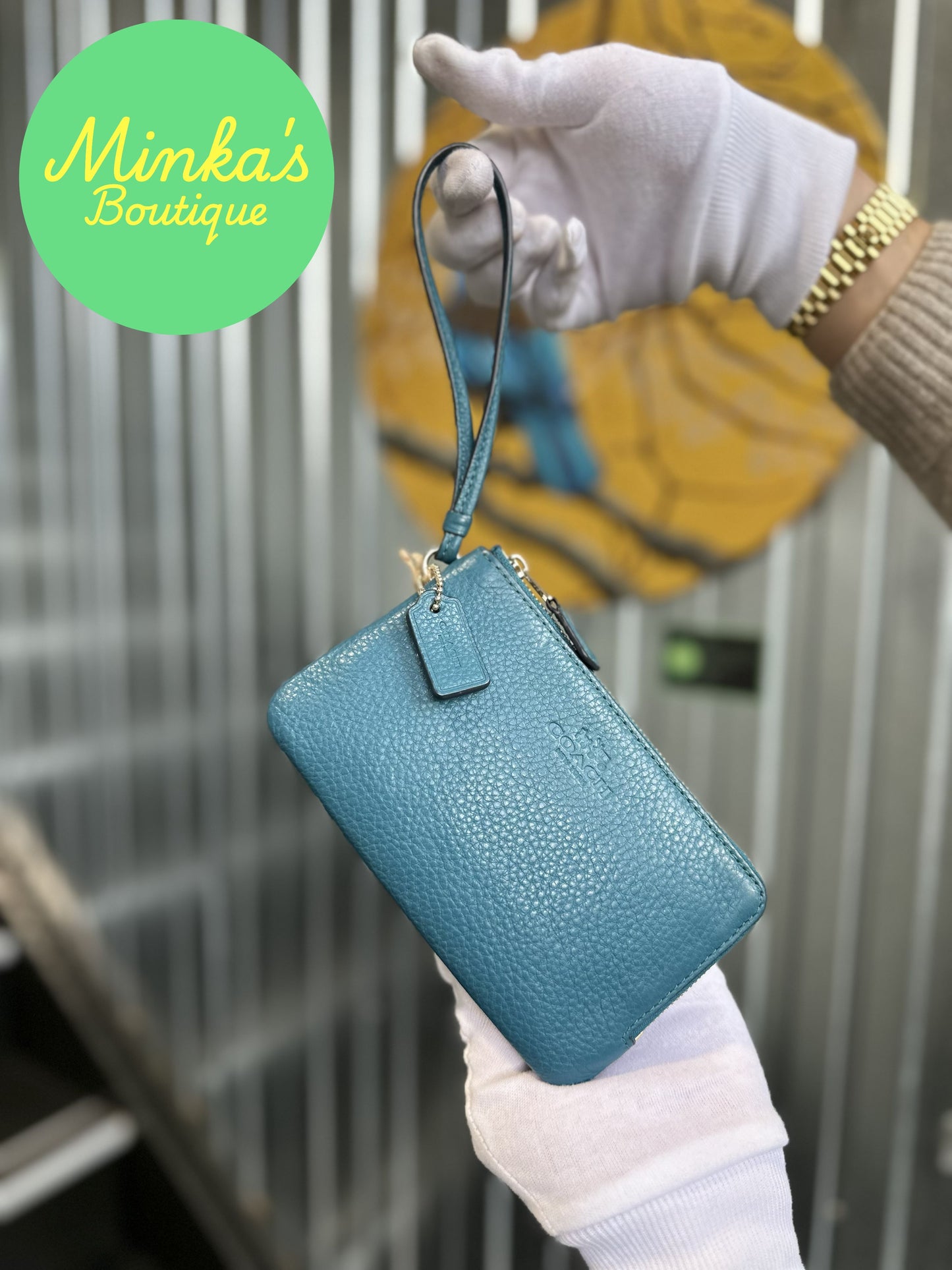 Coach Double Corner Zip Wristlet