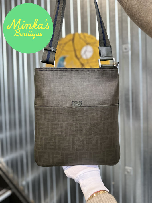 Fendi Zucca Flat Pocket Messenger Bag