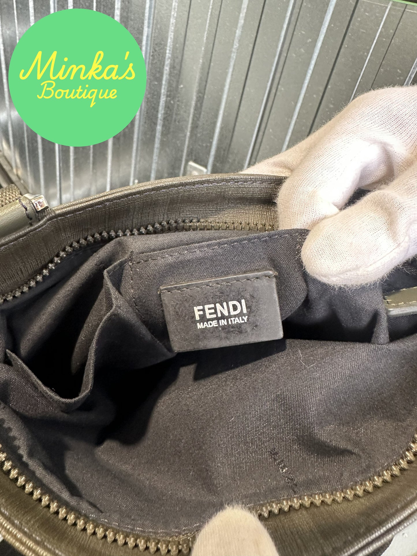 Fendi Zucca Flat Pocket Messenger Bag