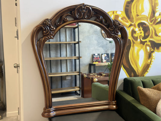 Ornate Carved Wood Dresser Mirror