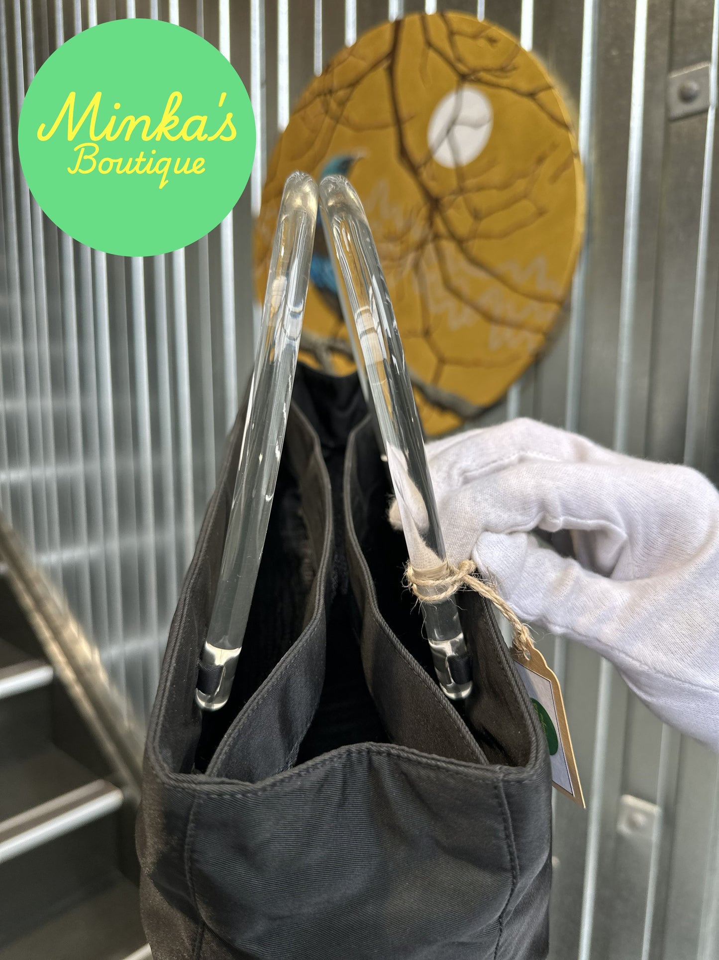 Prada Black Nylon Tote Hand Bag