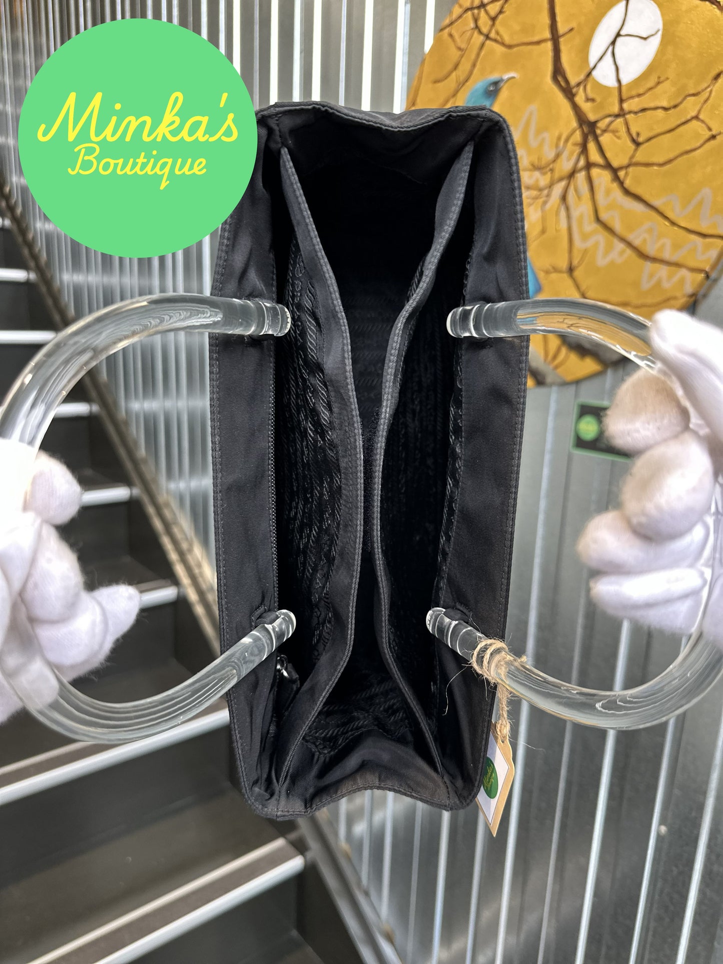 Prada Black Nylon Tote Hand Bag