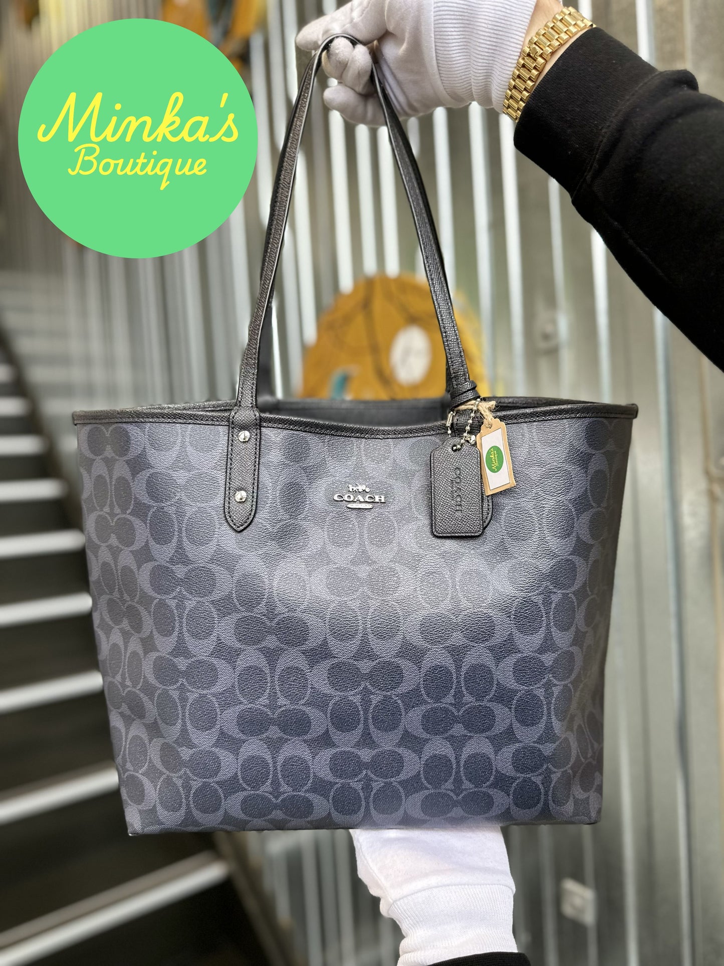 Coach Signature Reversible City Tote