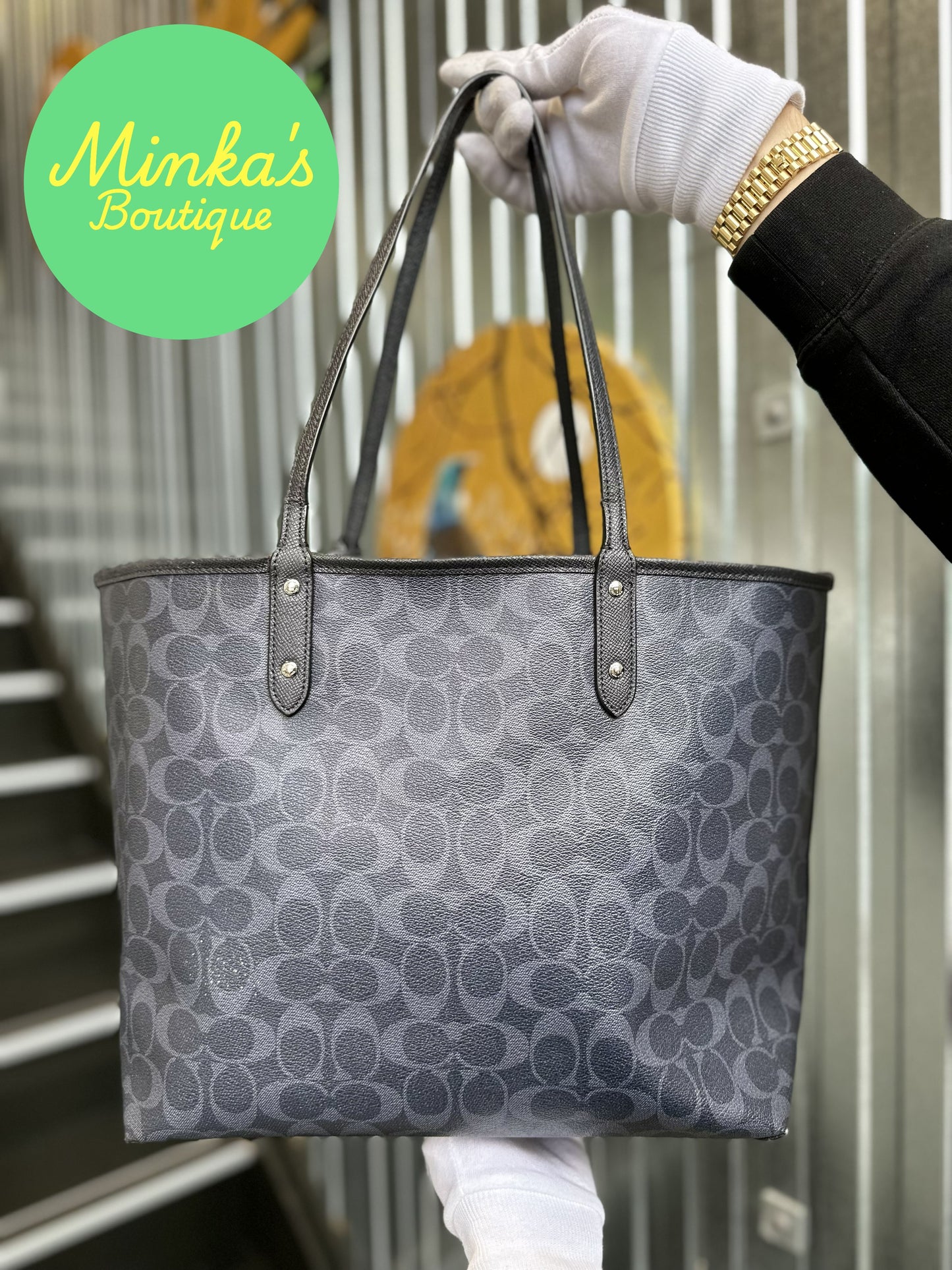 Coach Signature Reversible City Tote