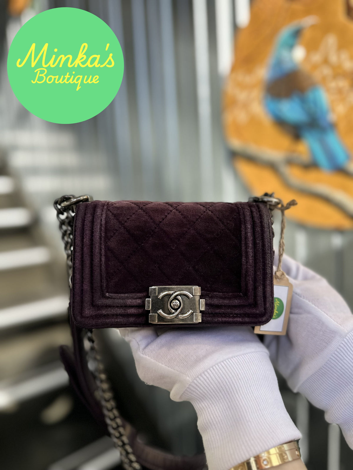 Chanel Velvet Mini Boy Bag