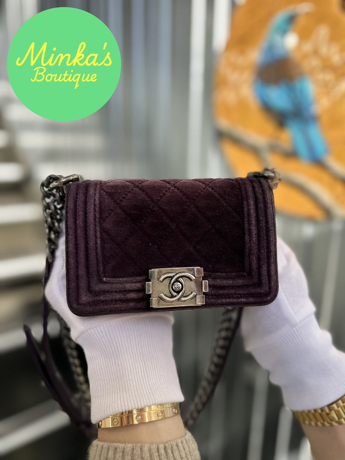 Chanel Velvet Mini Boy Bag