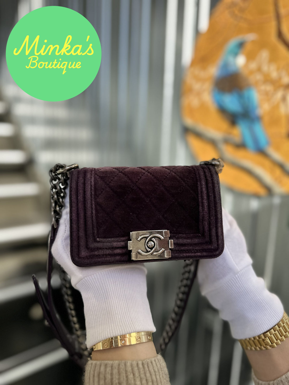 Chanel Velvet Mini Boy Bag