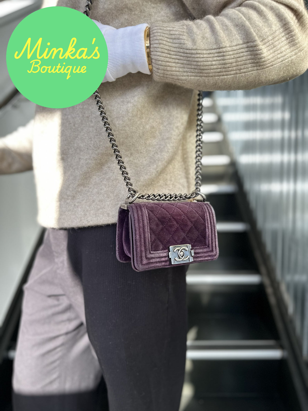 Chanel Velvet Mini Boy Bag