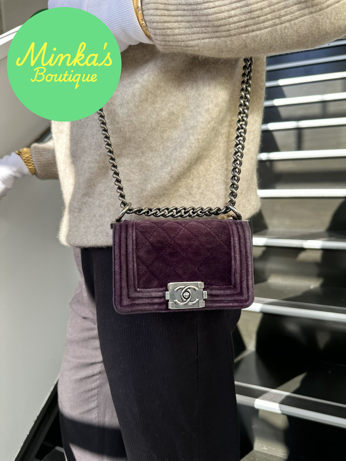 Chanel Velvet Mini Boy Bag