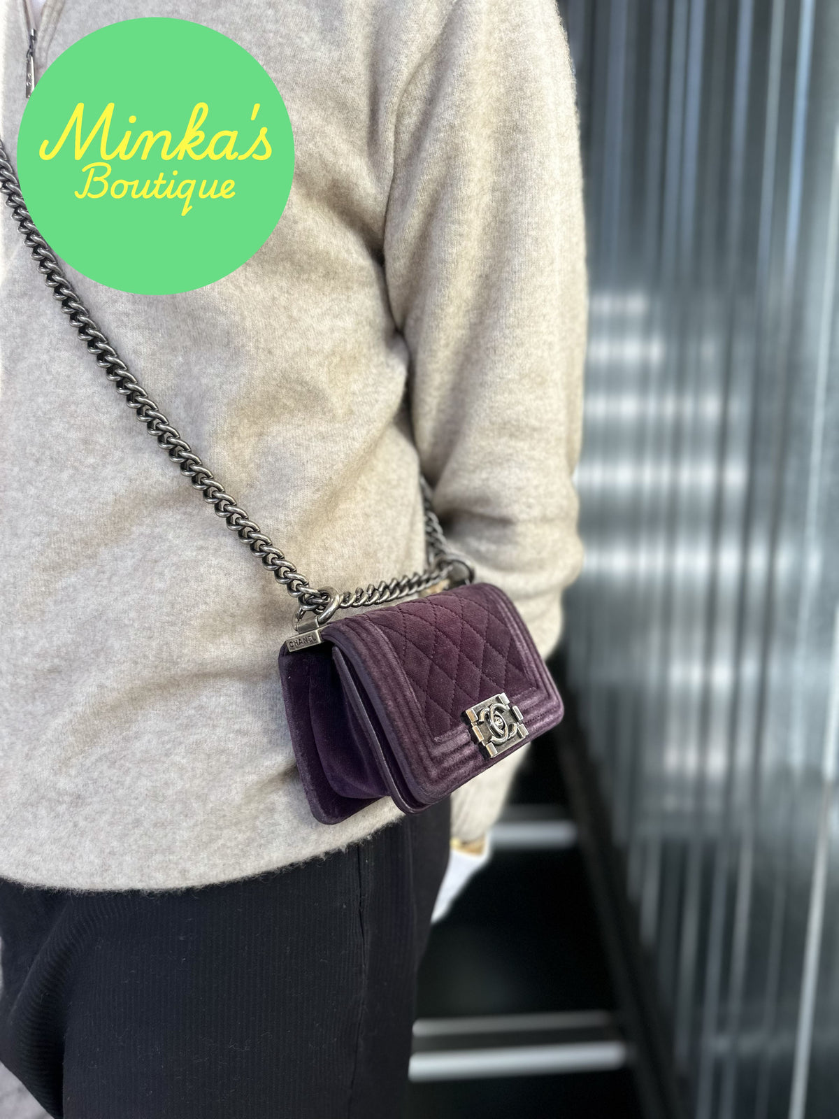 Chanel Velvet Mini Boy Bag