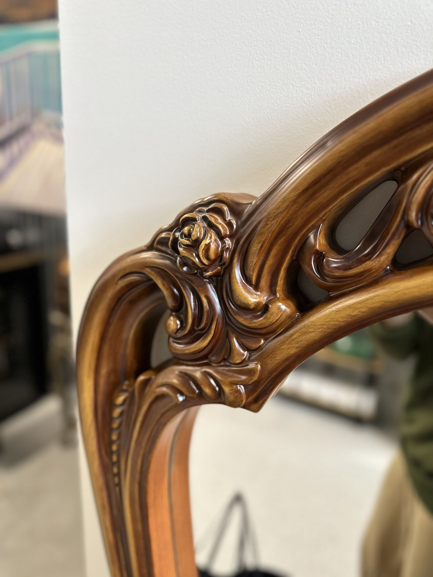 Ornate Carved Wood Dresser Mirror