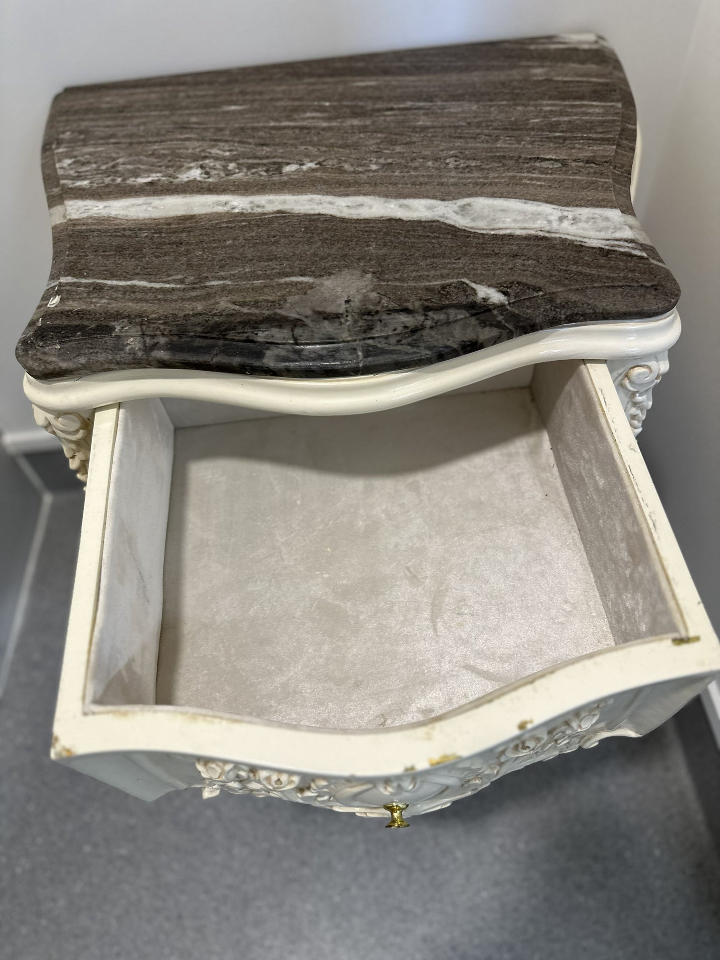 19th Century French style Regence Painted Marble Top Table