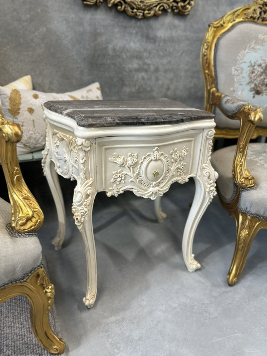 19th Century French style Regence Painted Marble Top Table