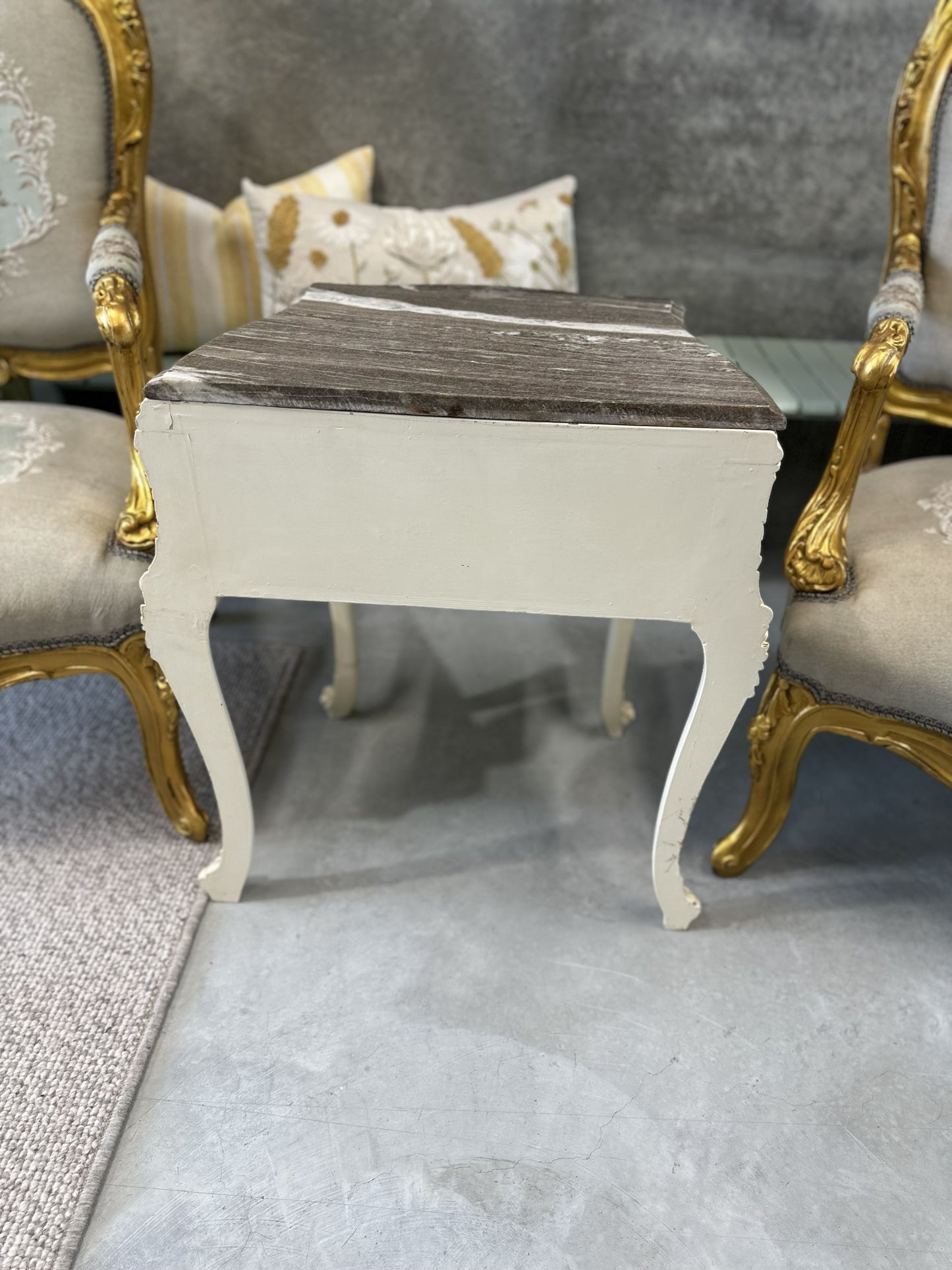 19th Century French style Regence Painted Marble Top Table