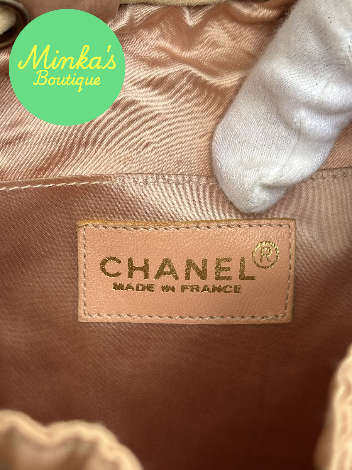 Chanel Satin Quilted Drawstring Backpack