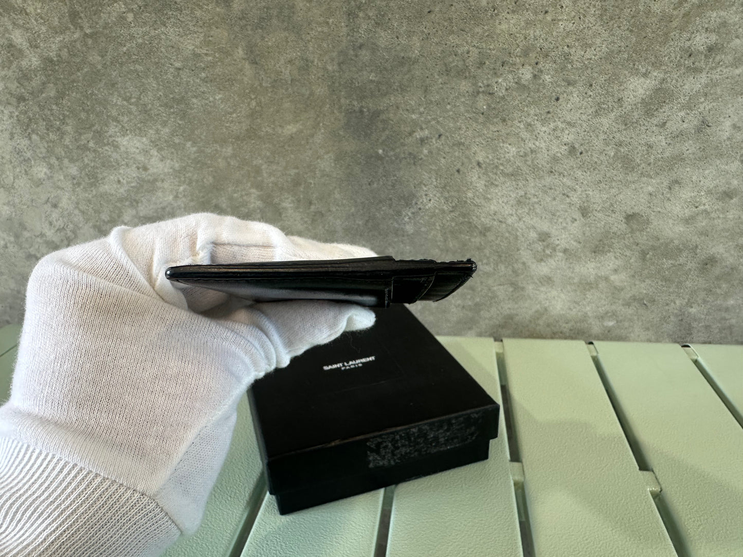 SAINT LAURENT PARIS Card Holder in Black Smooth Leather - Full Set